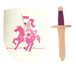 Vah Amalia - Miniset Holzschwert Und Holzschild Pink