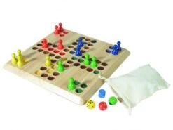 Weible Ludo 35x35 Cm, Vertiefte Feld Mensch-ärger-Dich-nicht Aus Holz