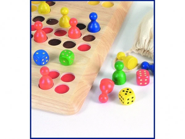 Weible Ludo 35x35 Cm, Vertiefte Feld Mensch-ärger-Dich-nicht Aus Holz – Bild 2