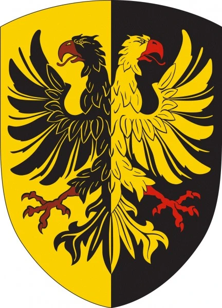 Vah Holzschild Doppeladler Schwarz-gelb