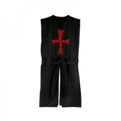 Vah Tempelritter-Wappenrock. Schwarz, Rotes Kreuz