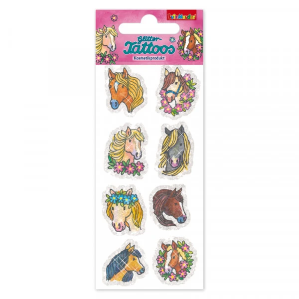 Lutz Mauder Glitter-Tattoo Pferdeköpfe