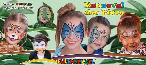 Eulenspiegel Karneval Tiere Metallpalette Inkl. 2 Profipinseln