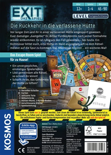 Kosmos EXIT Das Spiel - Die Rückkehr In Die Verlassene Hütte (F) – Bild 2