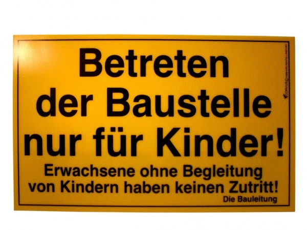 Kids At Work Bauschild 25X15 Cm