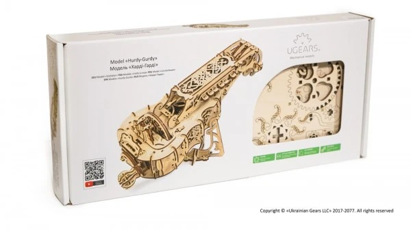 Ugears Musikinstrument Modellbausatz Drehleier, Hurdy-Gurdy – Bild 7