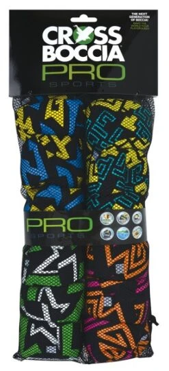 Crossboccia-Familiy-Pack Pro, Design: Labyrinth 4x3 Spielbälle, 1 Zielball, Set Für 4 Personen
