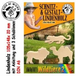 Kids At Work Schnitzholz Wildtiere 2 Klein