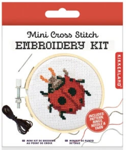 Kikkerland Mini Cross Stitch Kit – Ladybug