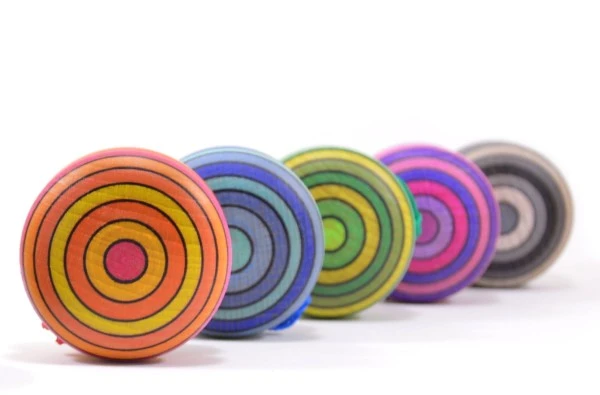 Mader Yoyo Freilauf, Design Feuer, Eis, Gras, Flieder, Grafit Holzyoyo Aus Der Kreiselmanufaktur