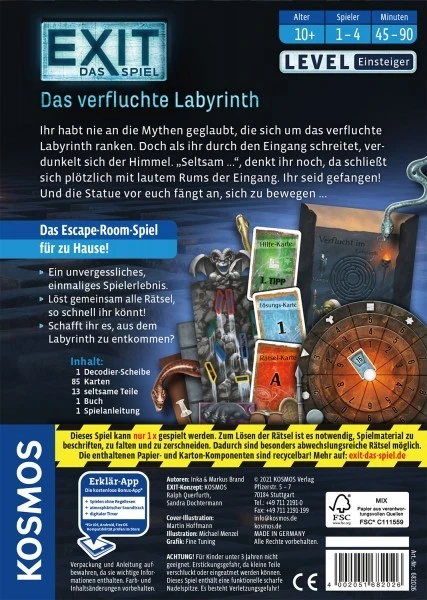 Kosmos EXIT Das Spiel - Das Verfluchte Labyrinth (E) – Bild 2