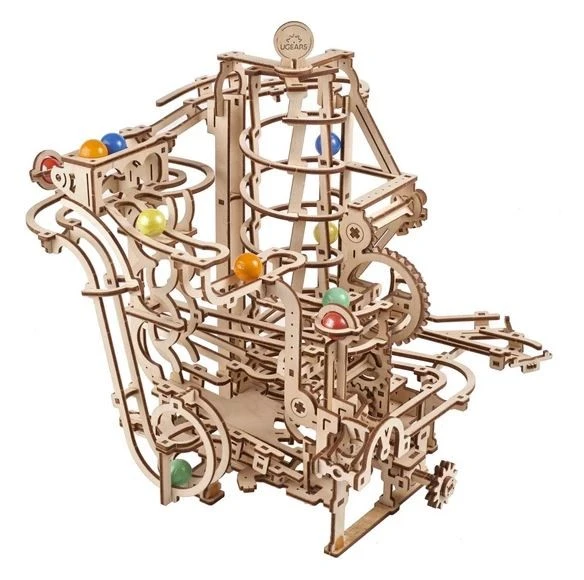 Ugears Modellbausatz Murmelbahn Mit Spiralaufzug