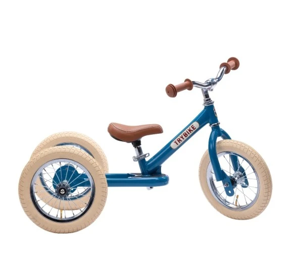 Trybike Steel 2-In-1, Vintage Blue 3 Wheeler Dreirad Und Laufrad – Bild 4