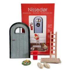 Wichteltür-Set Blau 6-teilig Aus Polyresin